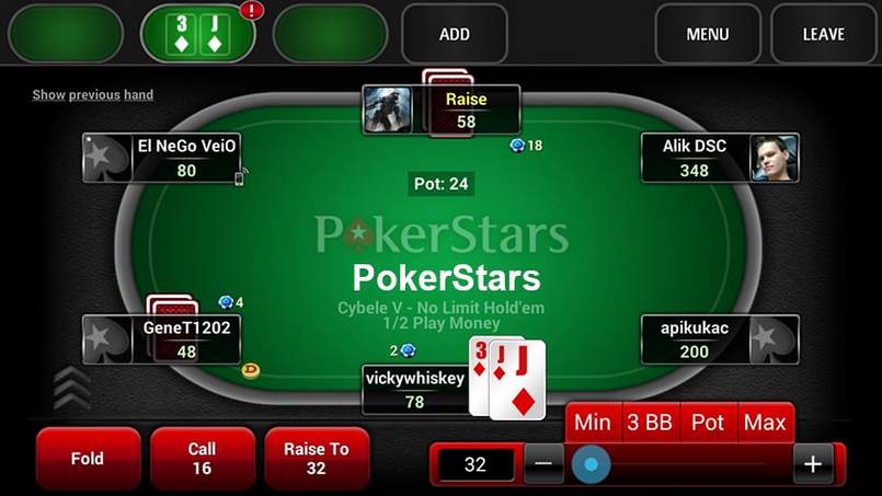 Người chơi có nhiều lựa chọn trong 1 vòng Poker